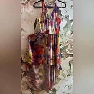 Guess Multicolor Floral High Low Dress